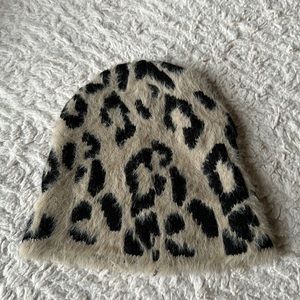 Cheetah print knit hat
